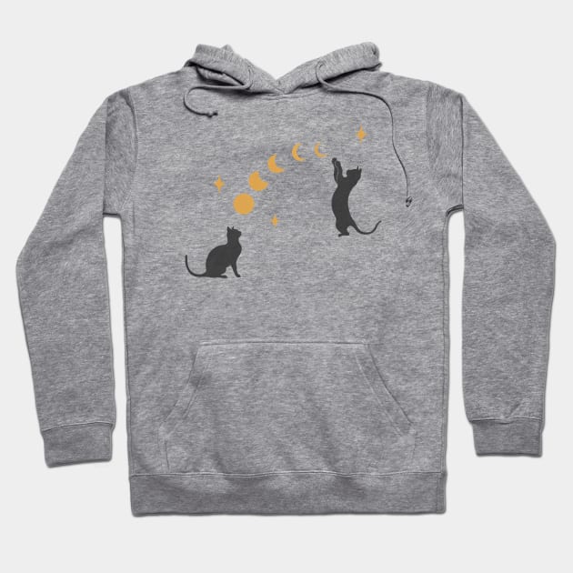 Cat and Moon #1 Hoodie by Episodic Drawing